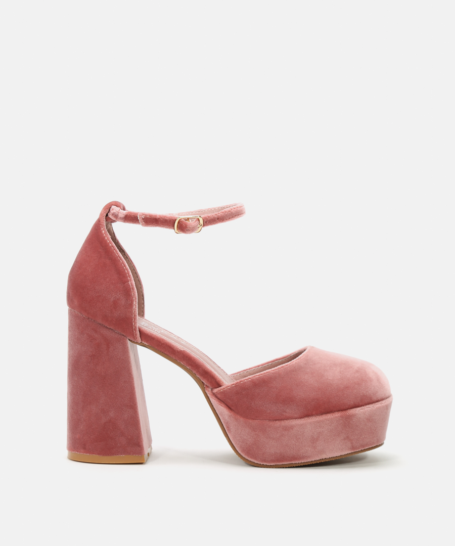 Sapatos plataforma veludo pulseira image number null